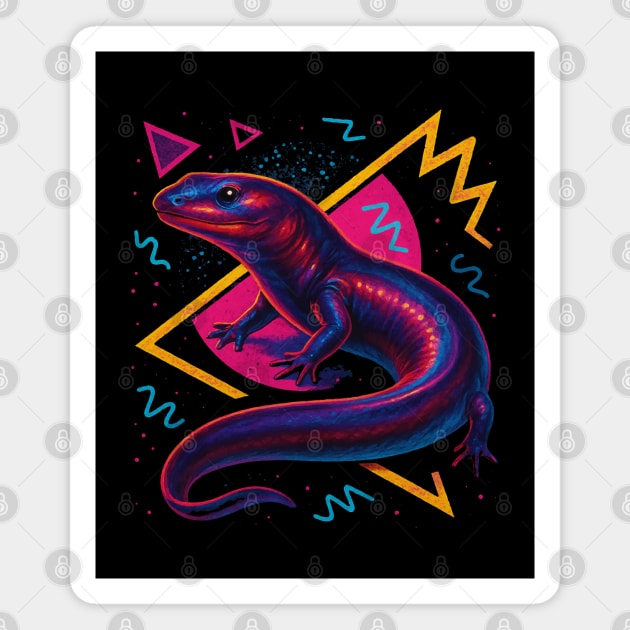 Retro Neon Amphiuma Magnet by Reptiq's Store